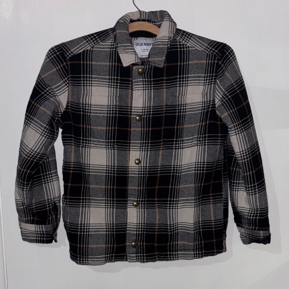 Old Navy Plaid Kids Jacket - Black and Tan-New Without Tag